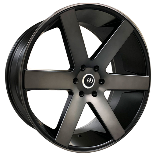 [K96198229507+15SBCT] K9 6198 22X9.5+15 5X115 C.B 74.10 SATIN BLACK CLEAR TINT MXB+B2
