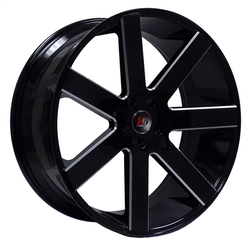 [K97198229547+30GBMW] K9 7198 22X9.5+30 6X139.7 C.B 78.10 GLOSS BLACK MILLED WINDOW