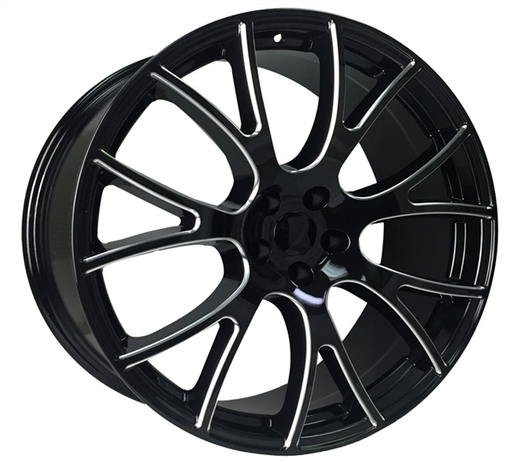 [LT708229007+21GBM] LT708 DODGE HELLCAT SRT REPLICA 22X9+21 5X115 C.B 71.50 GLOSS BLACK MILLED