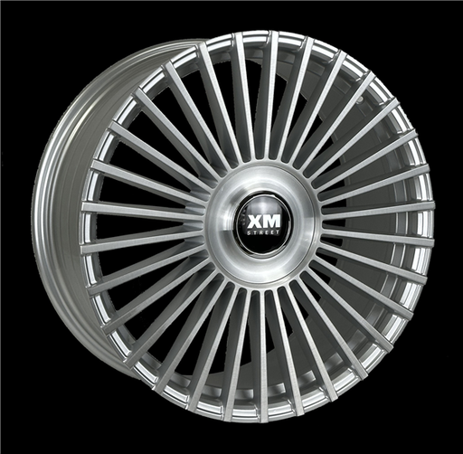 [XM612228524+35SB] XM STREET XM-612 22X8.5+35 5X112+5X114.3 C.B 73.10 SILVER BRUSH *FLOW FORMING**FLOATING CAP*