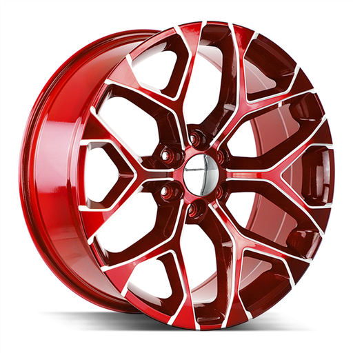 [781229015+24CRM] 781 SNOWFLAKE CHEVY REPLICA 22X9+24 6X139.7 C.B 78.10 CANDY RED MILLED