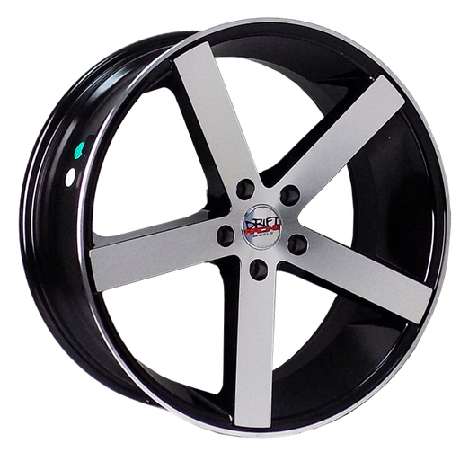 [909220908+30BMFL] DRIFT RACING DR10 L909 22X9+30 5X120 C.B 74.10 BLACK MACHINE FACE & LIP
