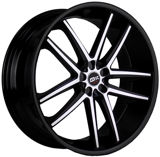 [DR12208521+30GBM] DRIFT RACING DR12 L912 22X9+30 5X114.3 C.B 74.10 GLOSS BLACK MACHINE FACE BLACK LIP