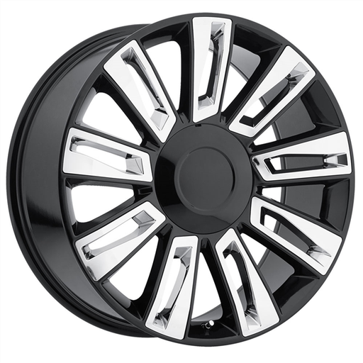 [F7198229015+31GBCI] F7198 REPLICA 22X9+31 6X139.7 C.B 78.10 GLOSS BLACK W/ CHROME INSERT