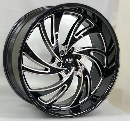 [XM616229547+25BM] XM STREET XM-616 A0278 22X9.5+25 6X139.7 C.B 78.10 BLACK MILLED