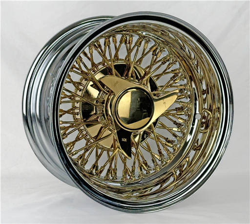 [14X7-72RCLG] 14X7 REV CROSS LACE 72 SPOKE GOLD CENTER K/O 5X114.3+120.65+127 3BAR