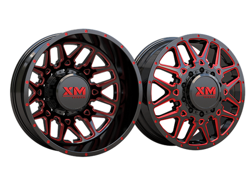 [XM900R2282580-201BRM] XTREME MUDDER XM-900 REAR 22X8.25-201 8X200 C.B 142 BLACK RED MILLED