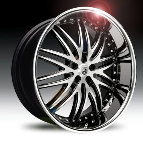 [630-2210-13-40SS] LEXANI LX-10 MESH 22X10+40 5X120 BLACK MACHINED W/ STAINLESS LIP