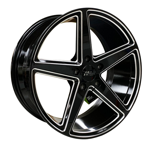 [XW034208506+35BM] DRIFT XW034 DR34 20X8.5+35 5X114.3 C.B 72.56 BLACK WITH MILLING