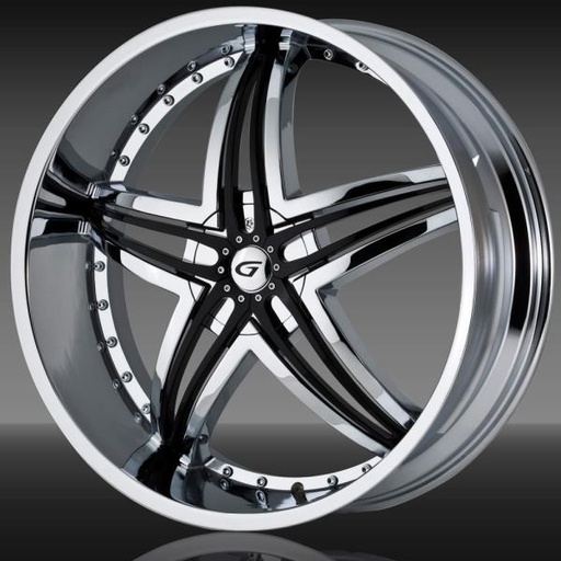 [G1-208BLNK2073] GIANNA BLITZ 20X8.5+20 5X120 CHROME-BLACK INSERTS