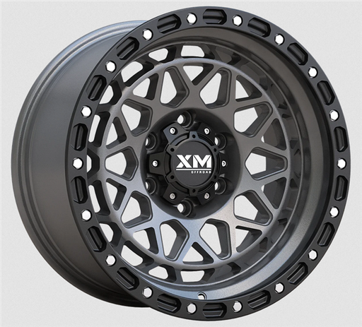[XM701179015+0SMGBL] XTREME MUDDER XM-701 17X9+0 6X139.7 C.B 106.20 SEMI MATT GUNMETAL+SEMI MATT BLACK LIP