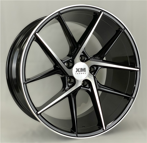 [XM204201007+20BMF] XM LUXURY XM-204 20X10+20 5X115 C.B 74.10 BLACK MACHINE FACE