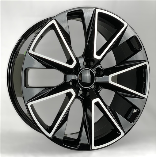 [2105229047+31BMF] 2105 CHEVY,GMC REPLICA 22X9+31 6X139.7 C.B 78.10 BLACK MACHINE FACE