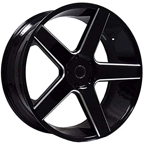 [5198229574+25GBMW] 5198 22X9.5+25 5X150 C.B 110 GLOSS BLACK MILLED WINDOW
