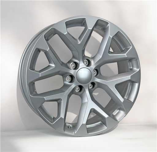 [SMX201X220115+24S] SNOWFLAKE CHEVY REPLICA SMX201X-229-SIL 22X9+24 6X139.7 (6X5.5) C.B 78.1 SILVER