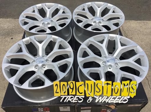 [SMX201X220115+24SMF] SNOWFLAKE CHEVY REPLICA SMX201X 22X9+24 6X139.7 (6X5.5) C.B 78.1 SILVER MACHINE FACE