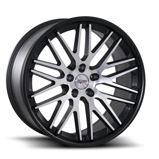 [AV12-2152MBF] AVAT AV12 20X10+40 5X112 C.B 66.6 MATTE BLACK MACHINE FACE***STAGGERED***