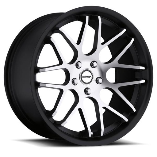 [S32051238BM] STRADA MODA 20X8.5+38 5X112 C.B 72.6 BLACK MACHINE FACE