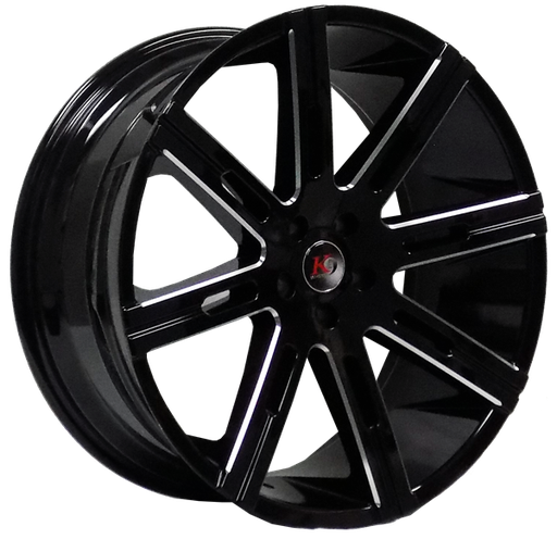 [K9883229547+30GBMW] K9 883 22X9.5+30 6X139.7 C.B 78.10 M12B GLOSS BLACK MILLED WINDOW
