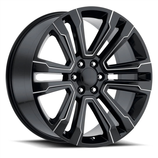 [2118229047+24BM] 2118 CHEVY,GMC REPLICA 22X9+24 6X139.7 C.B 78.10 BLACK MILLED