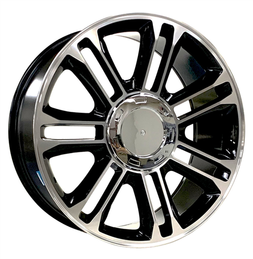 [D01220915+31BM] D01 (249) [CADILLAC, YUKON, GMC] REPLICA 22X9+31 6X139.7 C.B 78.10 BLACK MACHINED**SPECIAL**