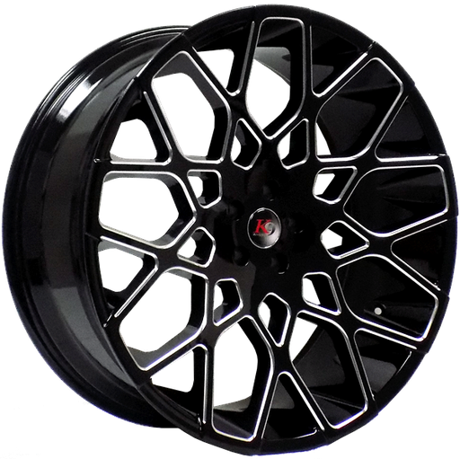 [K9966229547+30GBMW] K9 966 22X9.5+30 6X139.7 C.B 78.10 GLOSS BLACK MILLED WINDOW