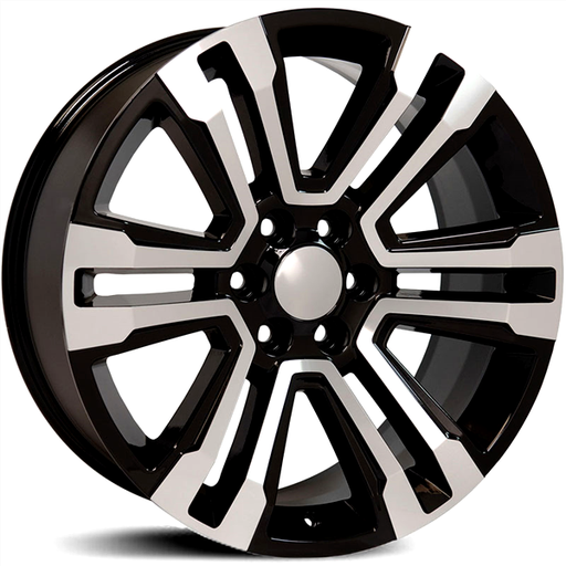 [M01622934+24BM] [M016] CHEVY,GMC REPLICA 22X9+31 6X139.7 C.B 78.10 BLACK MACHINED**SPECIAL**