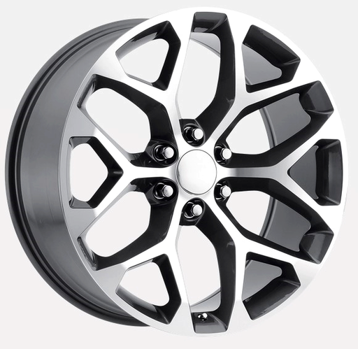 [M017200915+24GM] SNOWFLAKE CHEVY REPLICA M017 20X9+24 6X139.7 C.B 78.10 GRAY MACHINED**SPECIAL**