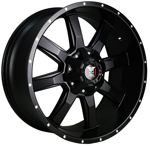 [A861200934+0SBMD] XTREME MUDDER XM-201 A861 20X9+0 6X135+6X139.7 C.B 108.10 SATIN BLACK MILLING DOTS