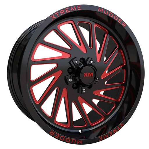[XM346201074-6GBRM] XTREME MUDDER XM-346 20X10-6 5X139.7+5X150 C.B 110 GLOSS BLACK RED MILLED