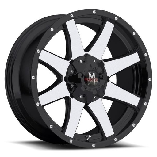 [M08260710BM] OFF-ROAD MONSTER M08 22X9.5+10 6X135+6X139.7 C.B 87.1 BLACK MACHINED FACE
