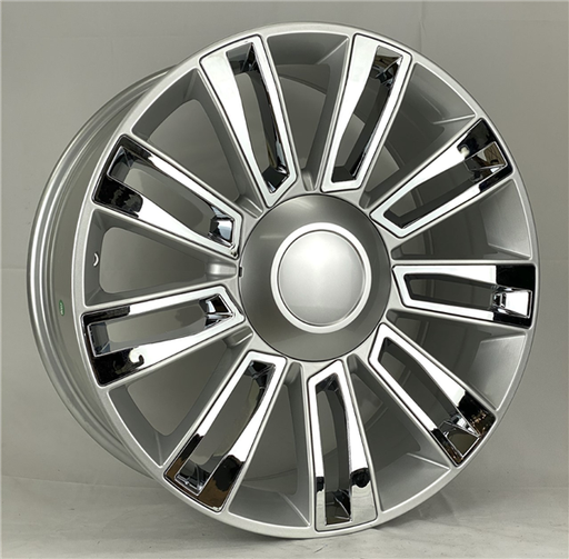 [F7198229015+31SCI] F7198 REPLICA 22X9+31 6X139.7 C.B 78.10 SILVER W/ CHROME INSERT