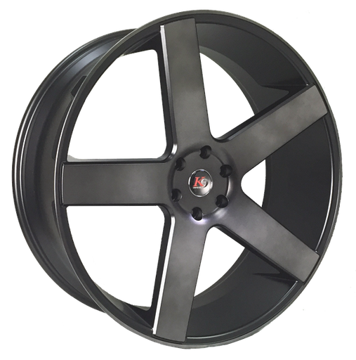 [K05229507+15MXB+B1] 5198 22X9.5+15 5X115 C.B 74.10 MATTE BLACK W/ DARK TINT
