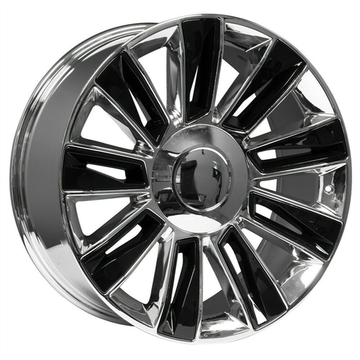 [776220915+24CBI] 2015 CADILLAC ESCALADE REPLICA 776 22X9+24 6X139.7 C.B 78.10 CHROME BLACK INSERTS**SPECIAL**