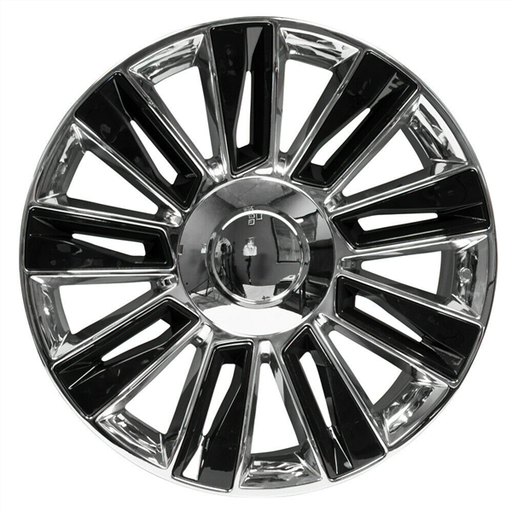 [776241015+30CBI] 2015 GM/CADILLAC REPLICA 776 24X10+30 6X139.7 C.B 78.10 CHROME/BLACK INSERTS