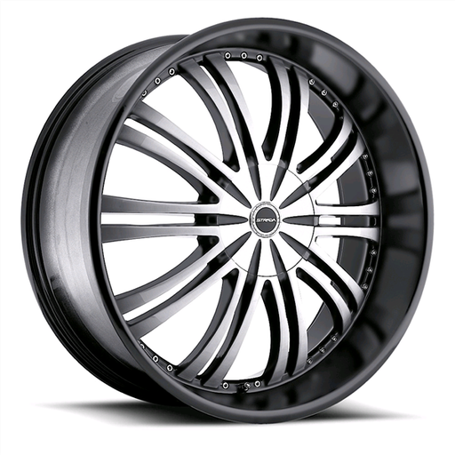 [S10250118BM] STRADA VENTI 22X8.5 5X114.3+5X120 BLACK MACHINE FACE LIP