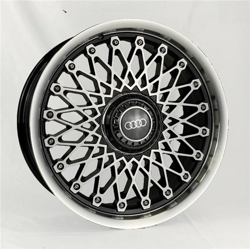 [XW039188024+35BP] REPLICA XW039 18X8+35 5X112+5X114.3 C.B 73.10 BLACK POLISHED MACHINE FACE**AUDI FLODED CAP**SPECIAL