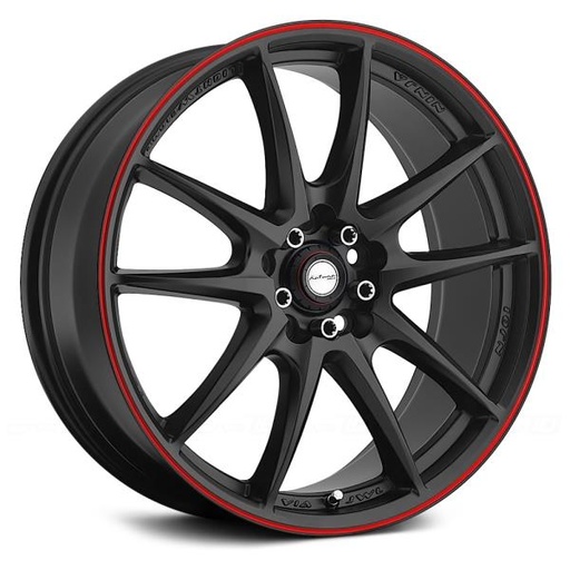 [NJ01875MA45MBR] NINJA NJ01 18X7.5+45 4X100+4X114.3 MATTE BLACK RED LINE