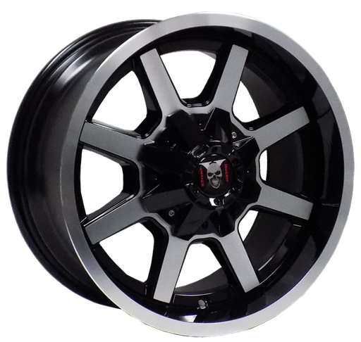 [163179070-12BP] XTREME MUDDER XM-302 163 17X9-12 5X114.3+5X127 C.B 78.10 BLACK POLISH FACE MACHINE LINE BEADLOCK