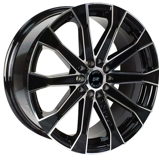[DR10689177522+35BMF] DRIFT RACING 10683 (10689) 17X7.5+35 5X108+5X114.3 C.B 73.10 GLOSS BLACK MACHINE FACE