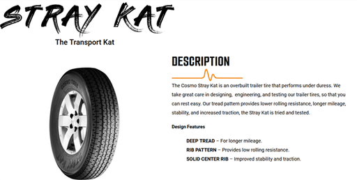 [I-0117238] ST235/80R16 COSMO STRAY KAT TRAILER 126/122L 12PLY