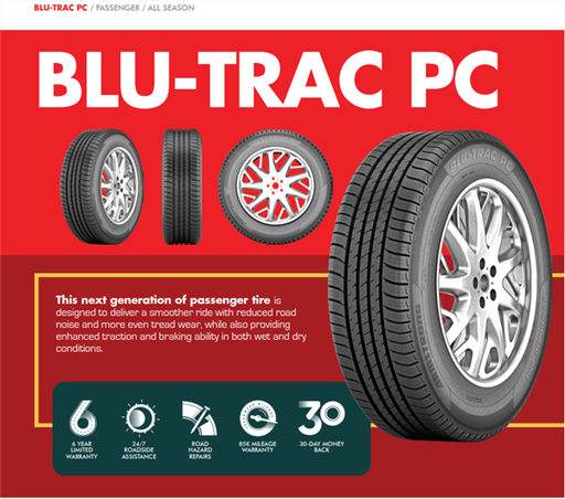 [1200046636] 185/65R15 ARMSTRONG BLU-TRAC PC 88H 700-A-A 85K+ ROAD HAZARD
