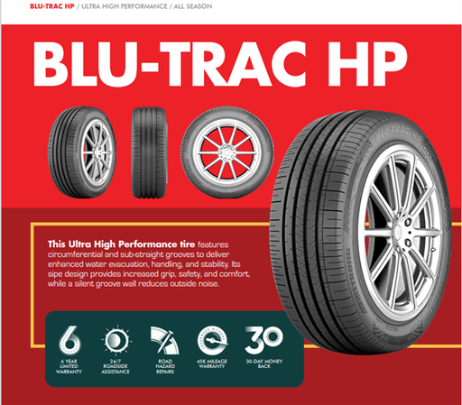 [1200046726] 195/55R16 ARMSTRONG BLU-TRAC HP 91V XL M+S 340-A-A 45K+ROAD HAZARD