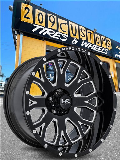 HARDROCK OFFROAD Slammer XPosed 22X12 6X139.7 ET-44 Gloss Blk Milled (Qty of 4)