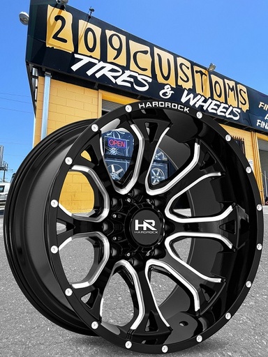 HARDROCK OFFROAD H505 BloodShot XPosed 22X12 6X139.7 -51 Blk Milled (Qty 4)