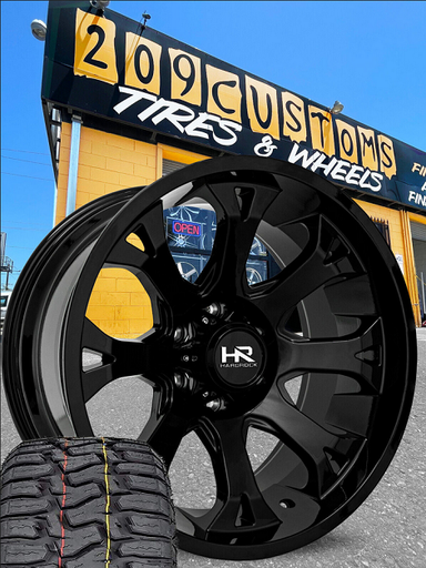 HARDROCK H505 BloodShot XPosed 24X14 6X139.7 -76 WHEELS TIRES SILVERADO SIERRA 33X12.50R24