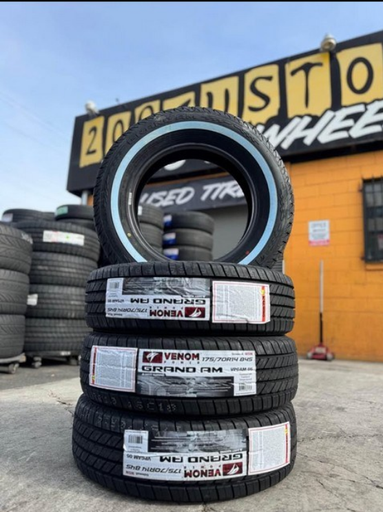 [VPGAM05] 175/70R14 VENOM POWER GRAND AM 84S WSW 480AB M+S***50K***20MM WHITE WALL